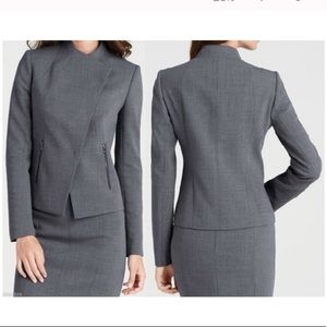 Ann Taylor Gray Box Moto Suit Jacket